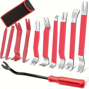 TEMU 11피스 자동차 트림 제거 도구 키트, 금속 프라이 툴 차량 문 패널 및 오디오 라디오 패널용 프라이 바 세트, 대시보드 수리 키트 블루