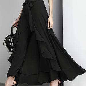 TEMU 여성용 러플 롱 팬츠