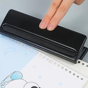 TEMU 조절식 6구멍 펀치, 데일리 천공 펀치, A4/A5/B5 사이즈 식스링 바인더 플래너용 종이 펀처 - 리필용지