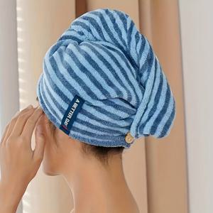 TEMU 빠른 흡수 타월 랩, 편안하고 빠르게 건조되는 헤어 캡, 부드러운 흡수 타월, 머리띠 파우치, 욕실 필수품, 홈 액세서리