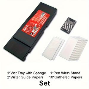 TEMU 아크릴 페인팅용 휴대용 습식 팔레트입니다. 이 모델은 페인트 용품을 위한 습식 트레이가 특징이며, 미니어처 페인팅 및 모델링 도구를 보관하는 홀더 역할을 합니다.