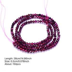 TEMU 2mm 150개 / 3mm 115개 / 4mm 95개 천연 레드 가넷 비즈, 주얼리 제작용 다면체 라운드 비즈 - 수제 목걸이, 팔찌 제작에 적합