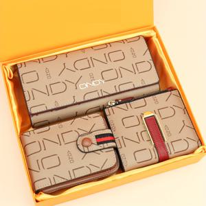 TEMU 여성용 지갑 선물 세트 3개, 패셔너블 레터링 프린팅 롱월렛+접이식 소형 월렛+멀티 슬롯 신용카드 보관 카드 팩 세트, 여자친구와 어머니를 위한 가장 적합한 휴일 선물세트