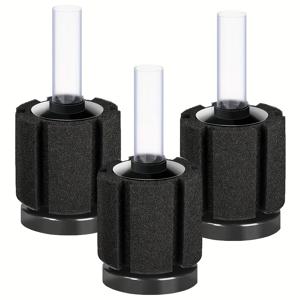 TEMU 3개 세트 어항 바이오 스펀지 필터, 조용한 작동을 위해 설계된 소형 에어 작동 필터, 간편한 청소, 최대 10갤런까지 적합한 작은 새우 또는 물고기 탱크에 적합. 포장 방식은 다를 수 있으며 튜브 및 에어 펌프는 포함되어 있지 않습니다.