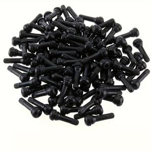 TEMU 100개 TR414 튜브리스 고무 자동차 휠 타이어 밸브 - 내구성 있고 고품질의 튜브리스 타이어 밸브, 차량 및 오토바이용 고무 스냅인 스타일 - 금속 밸브 풀러 도구 포함 - 자동차 애호가와 정비공을 위한