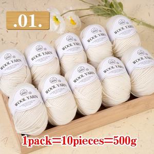 TEMU 초보자에게 적합한 소프트하고 가벼운 오스트레일리안 울 원사, 가을과 겨울용 재킷, 모자, 스카프, 담요 등에 적합한 핸드우븐 원사, 업그레이드된 미세 스파인 메리노 4가닥 중간 거친 양모 실 10팩