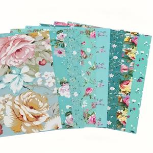 TEMU 8개 꽃무늬 패브릭 스퀘어 - 미리 자른 패치워크용, 다양한 디자인의 내구성 있는 아름다운 원단, 재봉 및 공예 DIY 퀼팅, 어플리케, 인형 만들기에 적합 - 재봉 애호가를 위한 선택