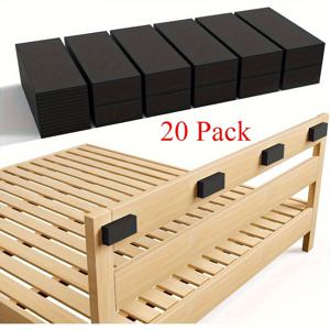 TEMU 20개 검정색 EVA 폼 헤드보드 벽 보호대 - 10개(15mm 두께) & 10개(5mm 두께) 쿠션 범퍼, 침대 및 소파용, 스크래치 및 손상 방지 내구성 가구 스토퍼, 조절 가능한 선반 지지 페그 포함