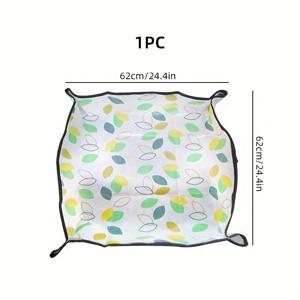 TEMU 1개 두꺼운 PE 식물 재배 매트, 접이식 실내 다육식물 화분 패드, 휴대용 홈 가든 매트, 방수 기능 및 토양 혼합재 포함, 다육식물·초록 식물·발코니 이송용, 4가지 사이즈 제공, 정원 도구 세트 포함