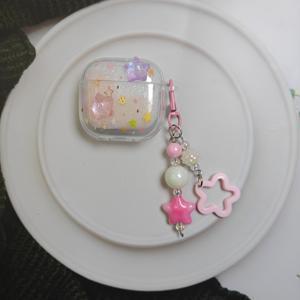 TEMU AirPods 1/2/3세대, AirPods Pro, AirPods Pro2용 옴브레 3D 스타 이어폰 케이스/커버, 에어팟4 보호 커버 + 1개 쉘 + 1개의 체인