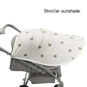 TEMU 작은 곰돌이 유모차 캐노피 - 폴리에스터 텐트, 유모차용 햇빛 가리개 우산, 야외 여행 및 햇빛 차단에 적합, 유모차 추가 장비