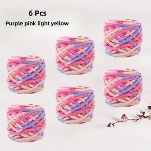 TEMU 6개입 = 570그램의 니트 털실. 뜨개질 도구 포함. 스카프, 모자, 담요 등 프로젝트에 적합 | 다양한 색상으로 제공