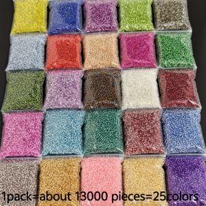 TEMU 13000개 2mm 유리 시드 비즈, 25가지 생생한 색상, 고품질 라운드 루스 비즈, 주얼리 제작, 귀걸이, 팔찌, 공예용