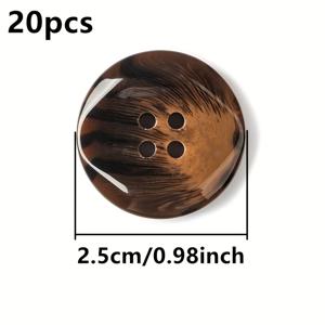 TEMU 재봉 및 공예에 적합한 레진 단추 20개 세트. 프로젝트 및 축제 장식에 이상적입니다. 이 둥근 단추는 4개의 구멍이 있으며 코트, 정장, 재킷, 스웨터 및 블레이저에 완벽하며 다양한 색상과 크기로 제공됩니다.