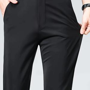 TEMU 남성용 프로페셔널 비즈니스 팬츠, 캐주얼 롱팬츠, 루즈핏 다용도 스트레이트핏 정장바지, 오피스워커 스트레치 드레스팬츠