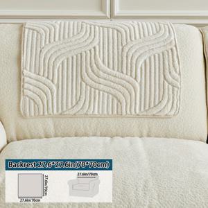 TEMU 1개 곡선형 플러시 디자인 소파 쿠션, 편안한 촉감, 미끄럼 방지, 반려동물 친화적, 세탁기 사용 가능, 간편 설치, 싱글 체어, 더블 소파, 3인용 소파, 4인용 소파 및 섹셔널 소파에 적합