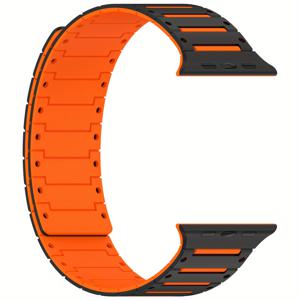 TEMU 애플 워치용 통기성 실리콘 스트랩 42/44/45/46/49mm - 자석 클라스프, 스테인리스 스틸 버클, 시리즈 10/9/8/7/6/5/4/SE 호환 가능, 캐주얼 & 스포츠 디자인, 내구성 있는 편안한 착용감, 스마트워치 액세서리, 세련된 밴드, 안전한 마그네틱 클라스프