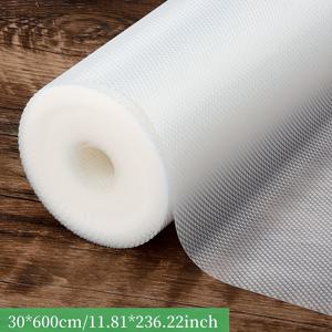 TEMU 1롤 - 청소가 쉬운 비닐 선반 라이너, 59.99cm x 601.98cm - 그립 강화된 질감 표면의 절단 가능한 서랍 매트, 주방 캐비닛, 캐비닛 및 냉장고 보관에 완벽, 선반 라이너, 주방 냉장고 옷장 EVA 미끄럼 방지 다기능 매트 - 발판 매트, 집에서 필수적인 도우미, 선반 라이너