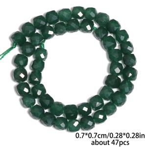 TEMU 7X7mm AAA 다면체 큐브 모양의 천연 다크 그린 칼세도니 비즈, 쥬얼리 제작, 팔찌 및 다양한 추가 부자재로 완벽한 사각 스페이서