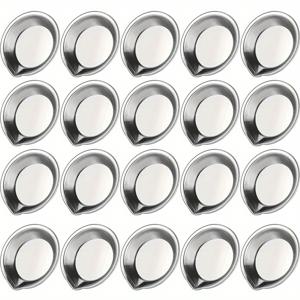 TEMU 20개 스테인리스 스틸 페인트 팔레트 세트, 아티스트를 위해 설계된 원형 혼합 트레이, 가정 및 학교에 적합한 튼튼한 금속 재질의 미술 용품, 독립 기념일, 홈커밍, 크리스마스, 할로윈 및 추수감사절을 위한 완벽한 선물