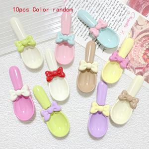 TEMU 10개 혼합 컬러 카툰 마카롱 리본 모양 크림 글루 DIY 헤어 클립 펜던트 액세서리 세트