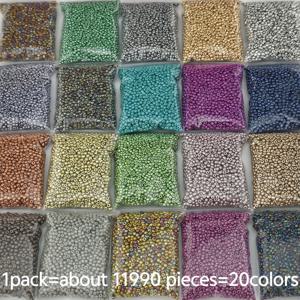 TEMU 20가지 색상의 11,990구슬. 2mm 체크 글라스 시드 비즈, 주얼리 제작용 - 스타일 라운드 스페이서, 팔찌, 목걸이 및 귀걸이 제작에 적합, 수제 용품과 매칭되는 사이즈 - 비즈 장식 및 주얼리 제작 용품