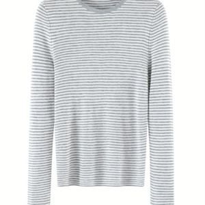 TEMU 라운드넥, 높은 탄성, 그리고 달콤한 디자인의 봄/가을용 긴팔 상의