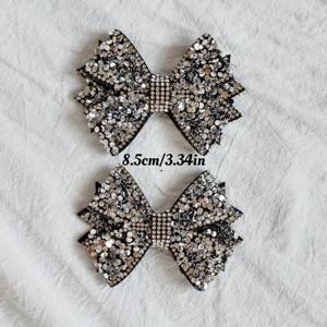 TEMU 신발 액세서리 슈 클립 2개, 새로운 메쉬 라인스톤 리본 신발꽃, 탈부착식 신발끈 장식 버클, 스니커즈/부츠 및 기타 의류용 다용도 액세서리, 다목적 DIY 액세서리