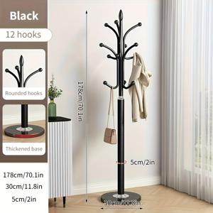 TEMU 1개 가정용 독립형 코트 랙, 모던한 유럽 스타일의 창의적인 디자인, 대용량 의류 보관 및 정리에 적합한 다중 후크 포함. 이 간편하고 실용적인 코트 랙은 내구성이 뛰어난 금속으로 제작되었습니다.