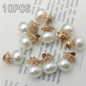 TEMU 모조 진주 미끄럼 방지 무봉제 스냅 단추 11개/10개/16개, 장식용 나비 핀 패스너, 무봉제 미끄럼 방지 패스너 단추, 플라스틱 모조 진주 반원 구슬 단추, 다용도 미술, 공예 및 재봉용품, 1.2cm