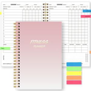 TEMU 1개 BUBU 피트니스 플래너 & 건강 다이어리 - 체중 감량 캘린더, 진행 추적기, 체육관, 다이어트 및 개인 계획을 위한 그리드 저널이 포함된 운동 로그북 - 남성 및 여성용 휴대용