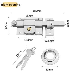 TEMU 헤비듀티 방범 도어 래치 잠금장치 - 목재 및 철제 문용 내구성 금속 구조의 기계식 키드 실린더, 홈 & 오피스 안전을 위한 보안 도어 잠금장치, 슬림 메탈릭 마감, 견고한 디자인, 안티-도어락, 홈 도어 보안, 도어 잠금장치, 도어 보안, 도어 잠금장치, 도어 잠금장치 및 래치