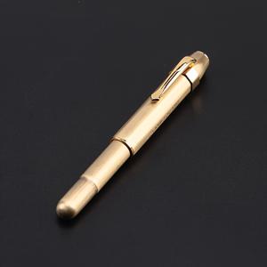 TEMU 메탈 만년필, 황동, 짧은 빈티지 포켓 휴대용 펜, 캘리그라피 연습용 하드 펜, 0.5mm 가는 니브