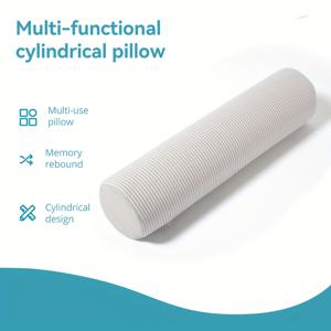 TEMU 폴리우레탄 폼 원형 경추 서포트 베개, 건강 관리 회복용 베개, 제로 프레셔 싱글 롱넥 베개, 분리형 세탁 가능 커버 포함 원통형 베개