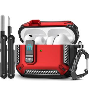 TEMU 에어팟 프로 3 케이스(2025 신형), 보안 잠금 케이스 커버 + 청소 키트 포함, 에어팟 프로 3세대 호환, 남성 여성용