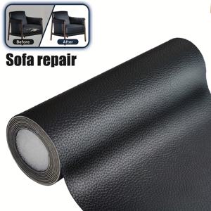 TEMU 강력 자체 접착 인조가죽 수리 패치, 대형 사이즈 7.92x44.5인치, 손상된 가죽 소파, 카우치, 자동차 시트, 의자, 캐비닛, 벽, 핸드백, 재킷, 신발, 벨트, 시트, 사무용 의자, 테이블, 책상용 DIY 비닐 가죽 수리 찢어짐 복구 키트, 실내 장식재, 소파 개조, 매끄러운 통합, 고품질