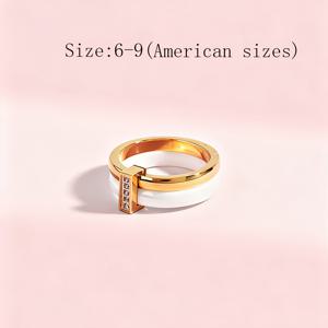 TEMU 세라믹 재질의 흰색 부분이 특징인 매력적인 투톤 반지입니다. 데일리룩으로 적합하며 친구 또는 가족에게 선물하기 좋은 아이템입니다. 우아하고 다재다능하며 모든 계절에 완벽합니다.