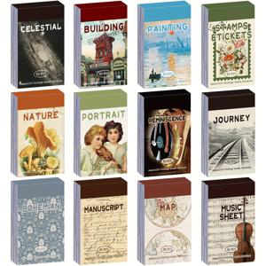 TEMU 12세트 (600장) 와시 스티커 - 빈티지 보호, 천체, 초상화 & 지도 스티커 시트 (글리터, 세미매트) - 플래너, 다이어리, 카드 만들기, 불렛저널 아트용 와시 테이프