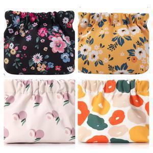 TEMU 4개 패션 휴대용 자동 잠금 메이크업 가방, 동전 지갑, 데이터 케이블 이어폰 가방 및 기타 작은 수납 가방