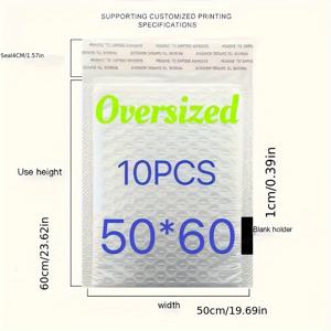 TEMU 특대형 50Cm*60Cm 버블 메일러 백 | 섬세한 물품, 선물 포장 및 배송을 위한 내구성 있는 폴리에틸렌 쿠션, 흰색 폼 포장 봉투, 선물 포장 재료, 쿠션 처리, 튼튼함