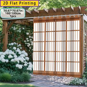 TEMU 2D 평면, 1개/2개 일본식 쇼지 파티션 야외 커튼, 젠 미학 스크린 스타일 선쉐이드 창문 커튼, 마당 정원 야외 복도 테라스 야외 파티오 차양 커튼 실내 커튼 문 커튼, 2D 평면, 마당 분리기,야외 프라이버시 스크린,현대적인 커튼, 디자인,세탁기 사용 가능,반투명 직조,장식 파티션,선쉐이드 패널,야외 생활,정원 애호가들