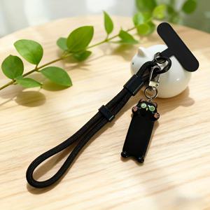 TEMU 귀여운 고양이 폰 랜야드 - 조절 가능한 핸드메이드 로프, 고양이 모양 키체인 펜던트, 멀티컬러 분실 방지 스트랩 - 야외용 폰 손목 스트랩 - 고양이 애호가를 위한 완벽한 선물, 할로윈, 발렌타인데이, 부활절에 적합