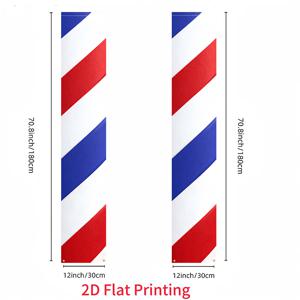 TEMU 2D 평면, 2D 평면 2개, 파란색, 흰색, 빨간색 줄무늬 현관 배너 디자인, 헤어 살롱 장식용 걸이 배너 깃발, 팜하우스 장식 실내외 장식, 12x70.8인치, 2D 평면