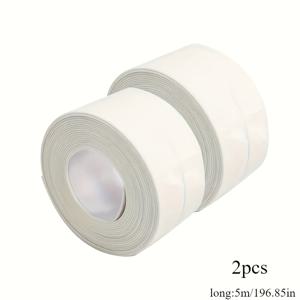 TEMU 1롤 초강력 방수 자가 점착 실링 스트립 테이프 | 강력, 도구 불필요, 욕실, 주방, 화장실, 싱크대, 샤워, 욕조, 가전제품용 - 누수 방지, 방진 - 가정 개선 및 청소에 적합, 깨끗한 모서리, PVC