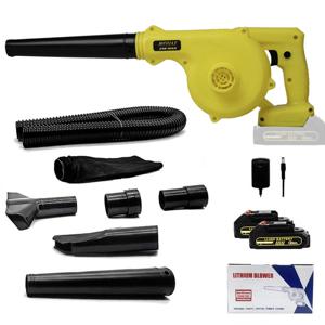 TEMU [국내발송] MFOIAY 21V 2000mAh 21V 고속 충전기 포함 무선 전동 잎사귀 불러, 잔디 관리, 차량 건조 및 애완동물 털 제거용 2-in-1 컴팩트 블로워
