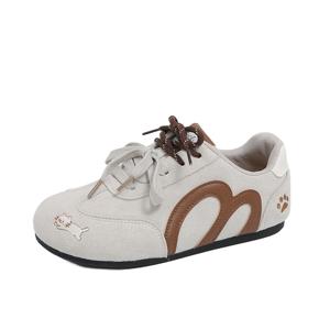 TEMU 가을 신상 한국식 자수 여성 플랫폼 스니커즈, 학생용 통기성 캐주얼 운동화