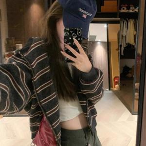 TEMU 레트로 소프트 왁스 스웨터 코트 여성용 가을/겨울 루즈한 게으른 스타일 디자인 니치 두꺼운 탑