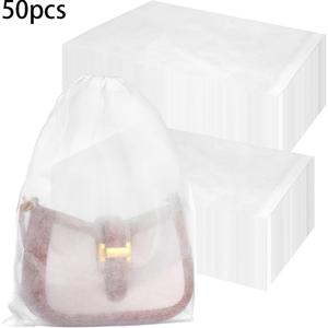 TEMU 50개입 부직포 먼지 봉투 | 신발, 가방, 가정, 여행, 옷장 정리를 위한 통기성 드로스트링 보관 커버