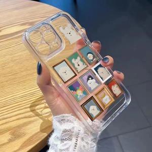 TEMU 삼성 갤럭시 S26 25 24 23 22 UItra PLUS Pro Edge FE A57 56 55 54 53 52 51 50 37 36 35 34 26 25 24 23 22 16 15 14 13 07 06 05 03 02 S 귀여운 그림 프레임 카툰 강아지 풀랩 방탄 투명 폰 케이스 TKKYLTM00177