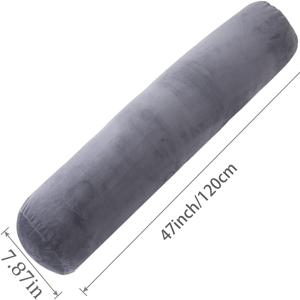 TEMU 성인용 바디 베개, 탈부착 벨벳 커버 베개, 긴 원형 롤링 실린더형 침대용 베개 (베개솜 포함)
